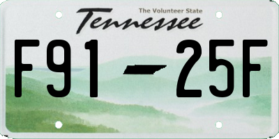 TN license plate F9125F