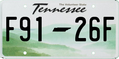 TN license plate F9126F
