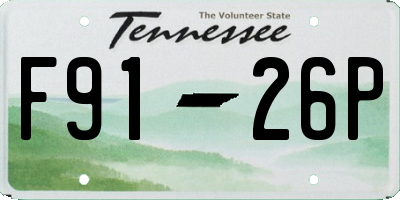 TN license plate F9126P