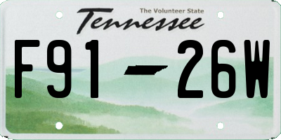 TN license plate F9126W