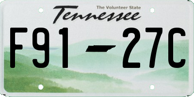 TN license plate F9127C