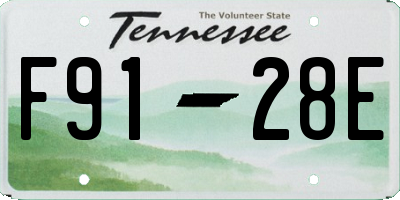 TN license plate F9128E