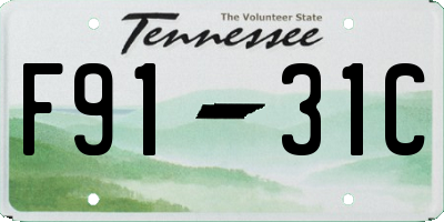TN license plate F9131C