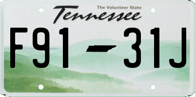 TN license plate F9131J
