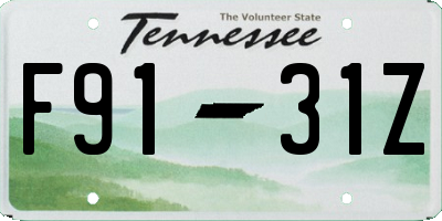 TN license plate F9131Z