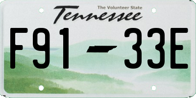 TN license plate F9133E