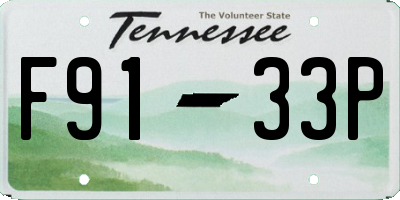 TN license plate F9133P
