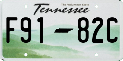 TN license plate F9182C