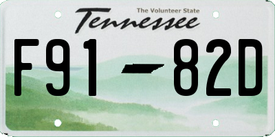 TN license plate F9182D