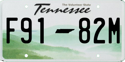 TN license plate F9182M