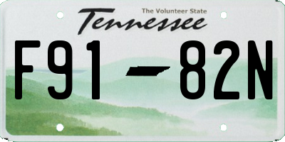 TN license plate F9182N
