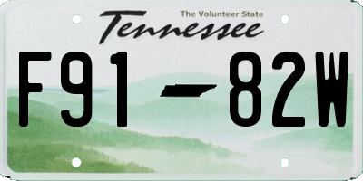 TN license plate F9182W