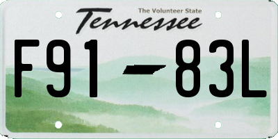 TN license plate F9183L