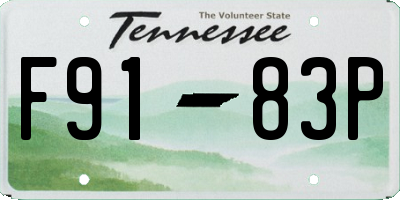 TN license plate F9183P