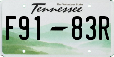 TN license plate F9183R