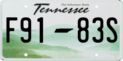 TN license plate F9183S