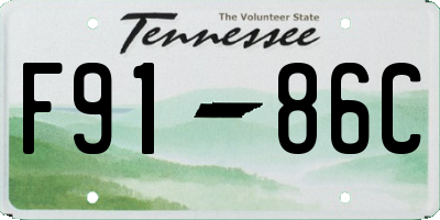 TN license plate F9186C
