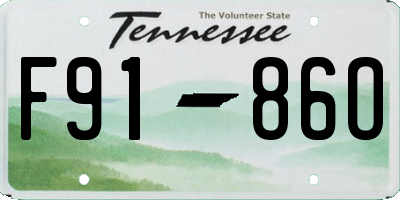 TN license plate F9186O
