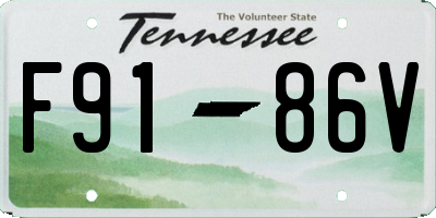TN license plate F9186V