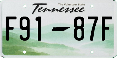 TN license plate F9187F