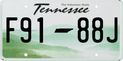 TN license plate F9188J