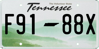 TN license plate F9188X