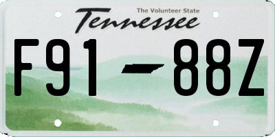TN license plate F9188Z