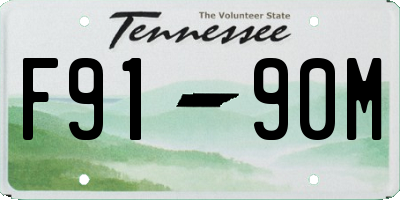 TN license plate F9190M