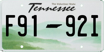TN license plate F9192I