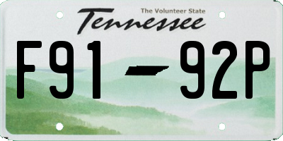 TN license plate F9192P