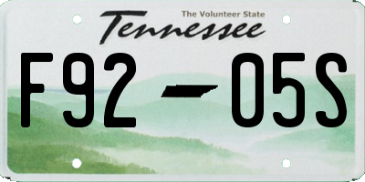 TN license plate F9205S