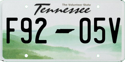 TN license plate F9205V