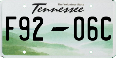 TN license plate F9206C