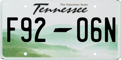 TN license plate F9206N