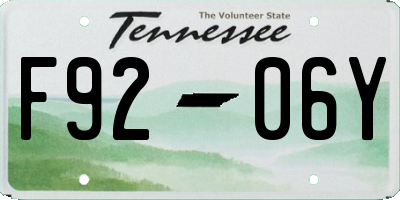 TN license plate F9206Y