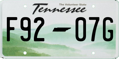 TN license plate F9207G
