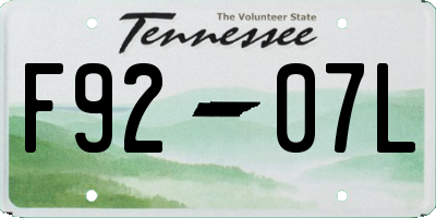TN license plate F9207L
