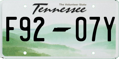 TN license plate F9207Y