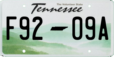 TN license plate F9209A
