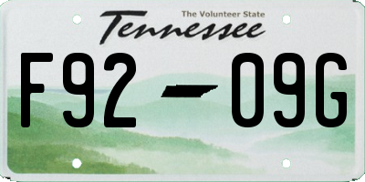 TN license plate F9209G