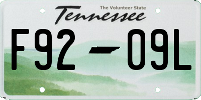 TN license plate F9209L