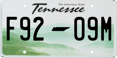 TN license plate F9209M