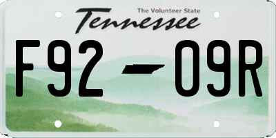 TN license plate F9209R