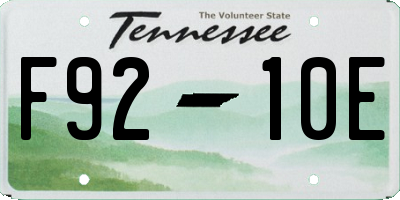 TN license plate F9210E