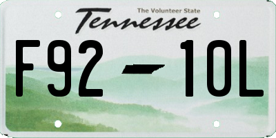 TN license plate F9210L