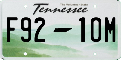 TN license plate F9210M