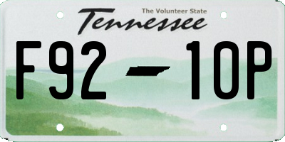 TN license plate F9210P