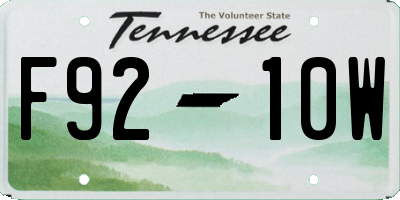 TN license plate F9210W