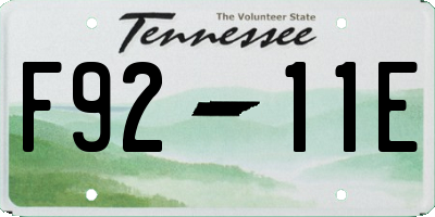 TN license plate F9211E
