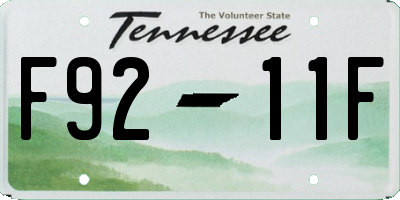 TN license plate F9211F